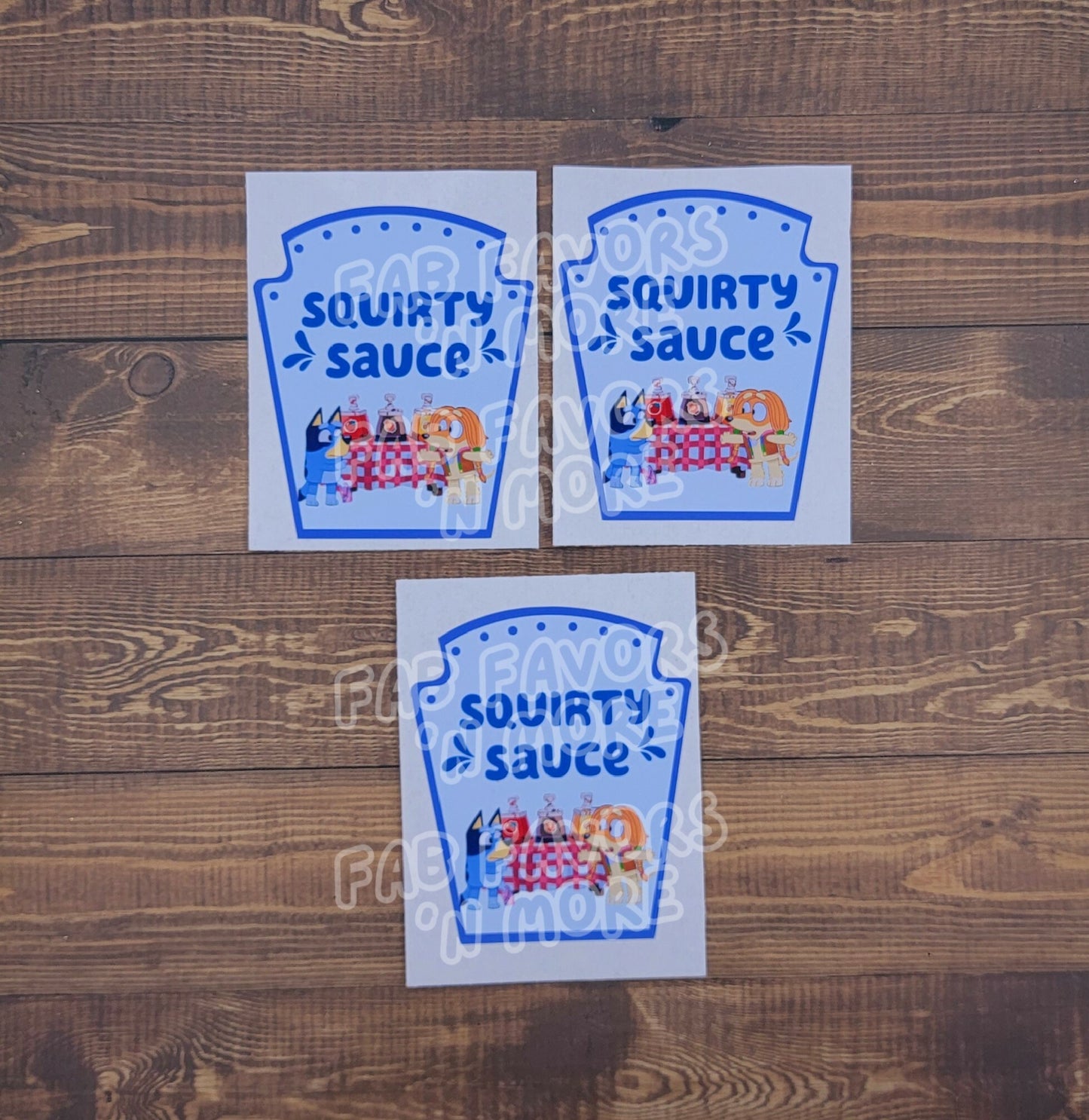 Bluey Party Decorations Squirty Sauce Condiment Labels