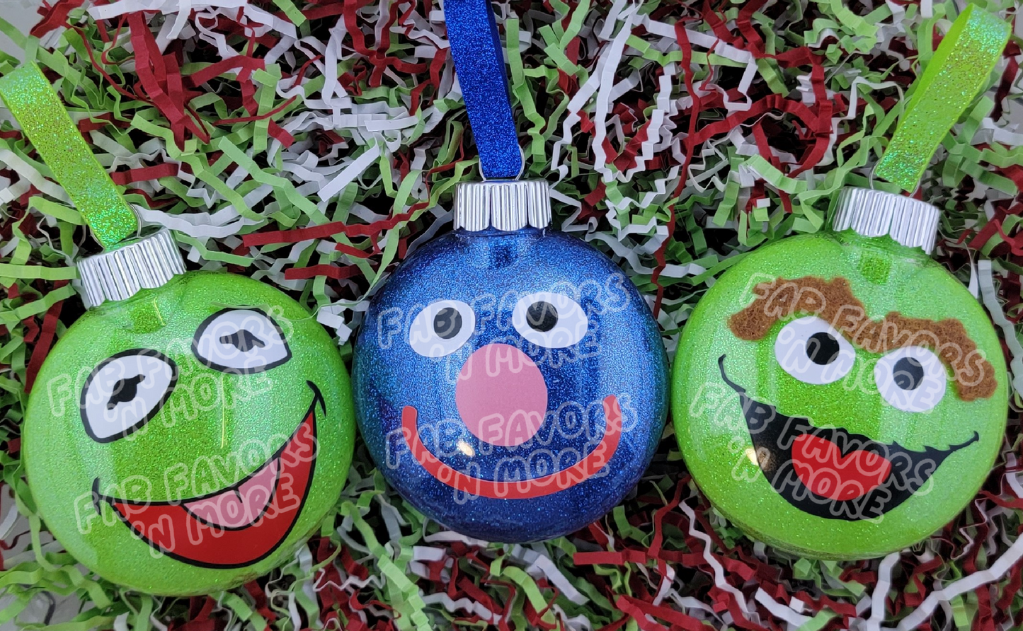 Street Monster Face Christmas Ornaments