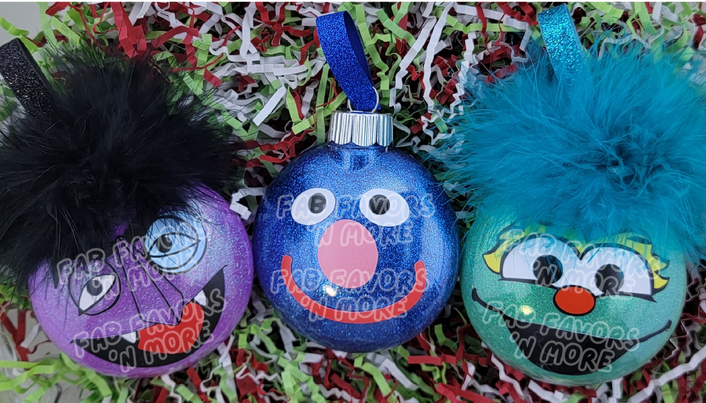 Street Monster Face Christmas Ornaments